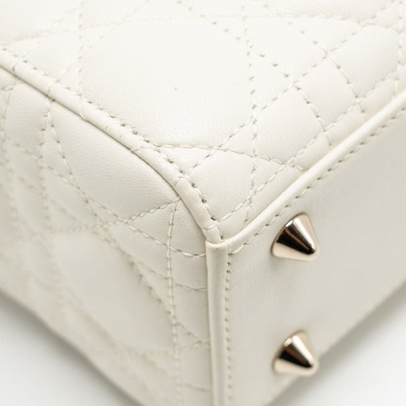 Dior Small Lady Dior My ABCDior Bag Cannage Lambskin White LGHW