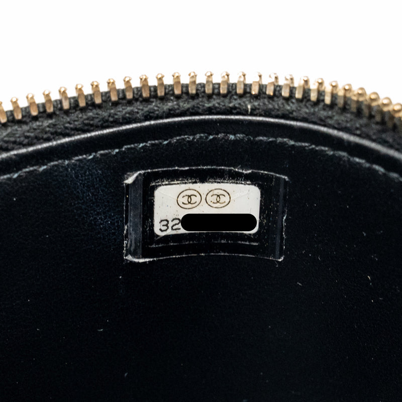 Chanel letter top handle long vanity with chain caviar black GHW