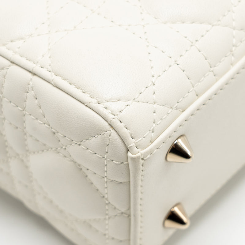 Dior Small Lady Dior My ABCDior Bag Cannage Lambskin White LGHW