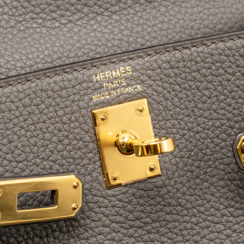 Hermes Kelly 25 togo gris etain GHW stamp Y