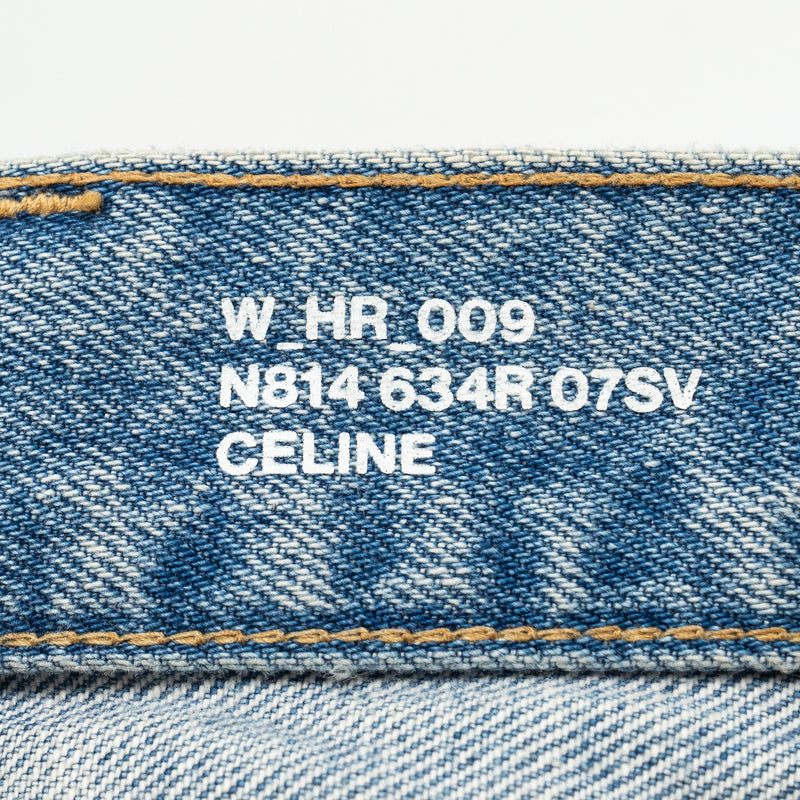 CELINE Size 25 Margaret Gourmettes Jeans Cotton in Union Wash Denim Blue