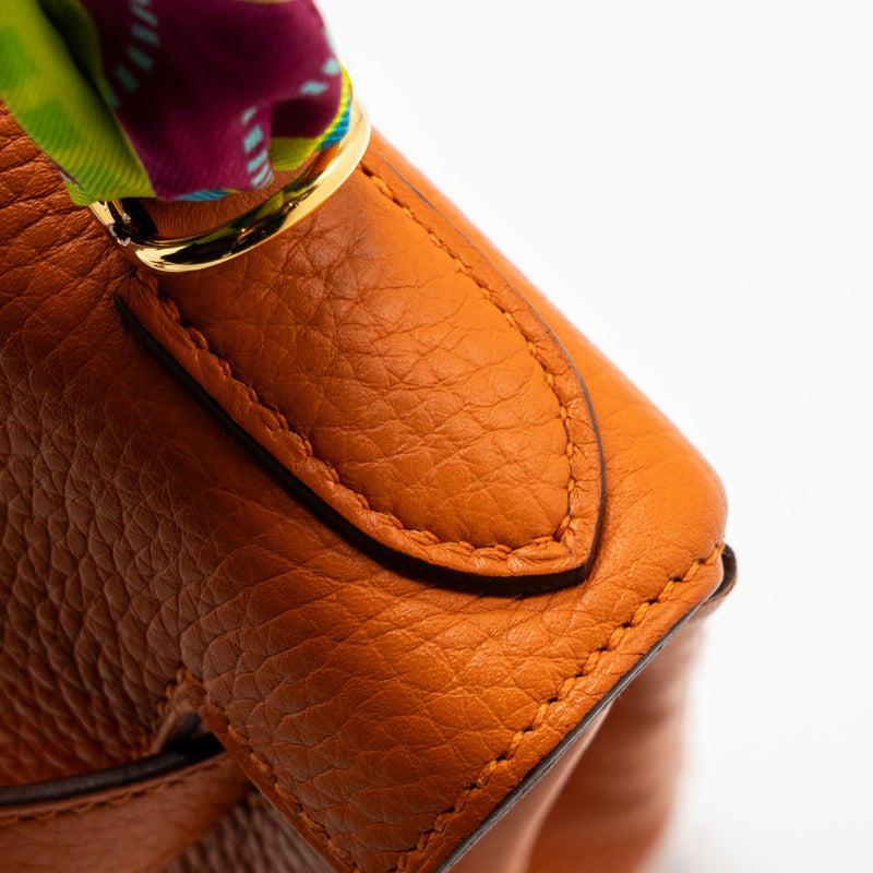 Hermes kelly 28 clemence leather 93 orange GHW stamp X