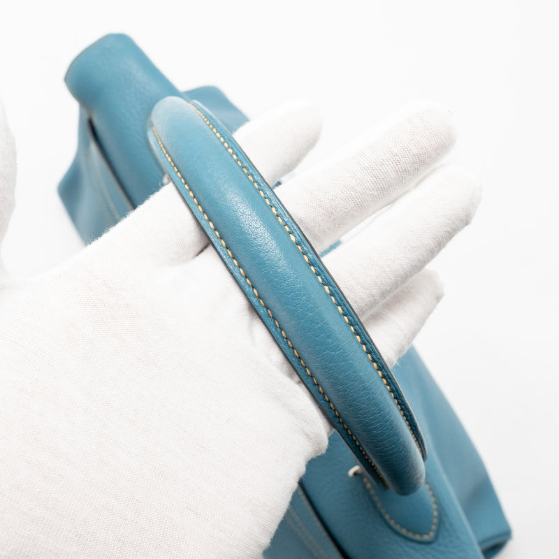 Hermes Shoulder Kelly Clemence Blue Jeans SHW Stamp Square N