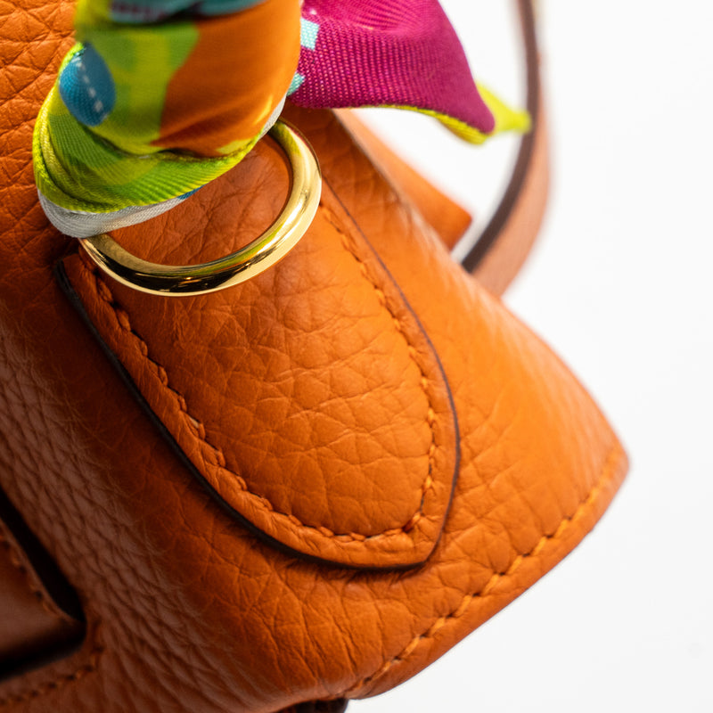 Hermes kelly 28 clemence leather 93 orange GHW stamp X