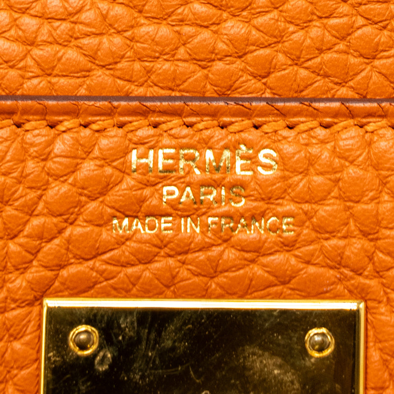 Hermes kelly 28 clemence leather 93 orange GHW stamp X
