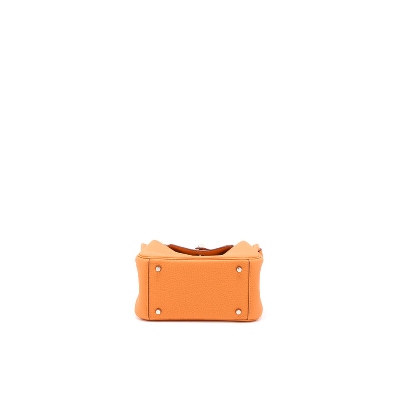 Hermes Mini Lindy Clemence Orange SHW Stamp U