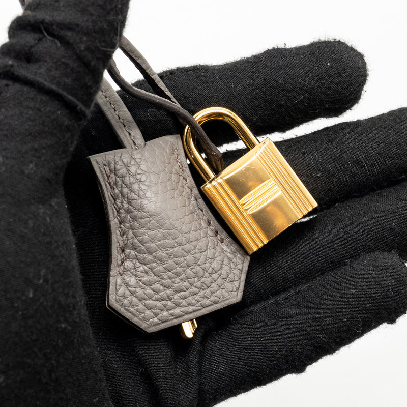 Hermes Kelly 25 togo gris etain GHW stamp Y
