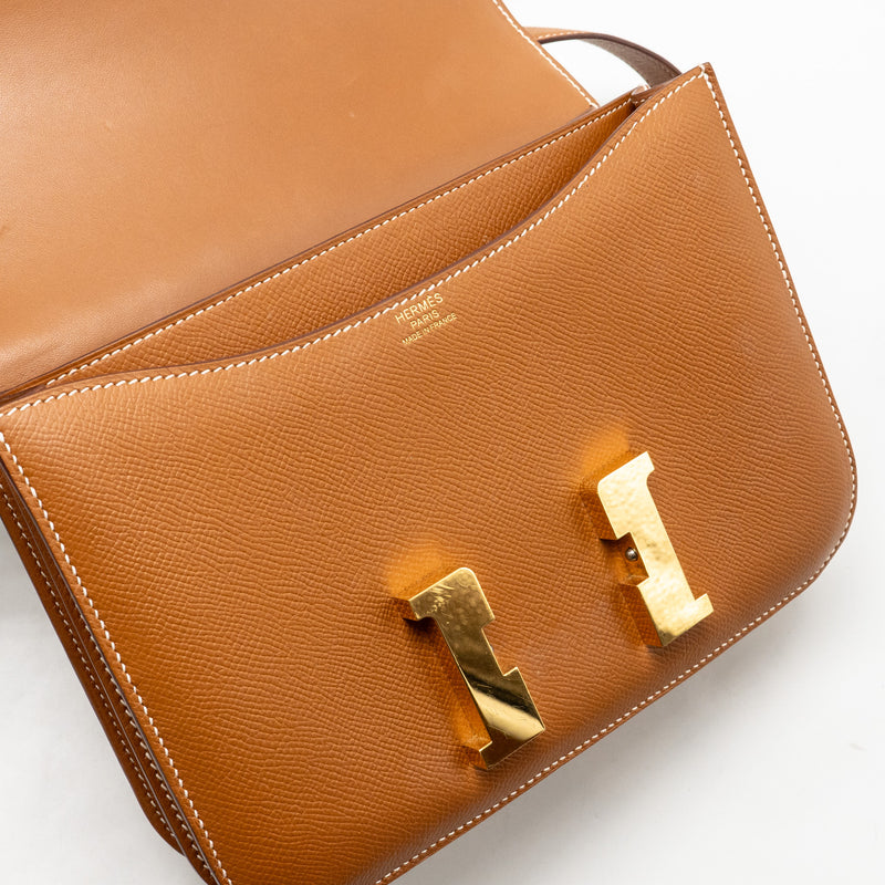 Hermes Constance 24 Epsom Gold GHW Stamp C