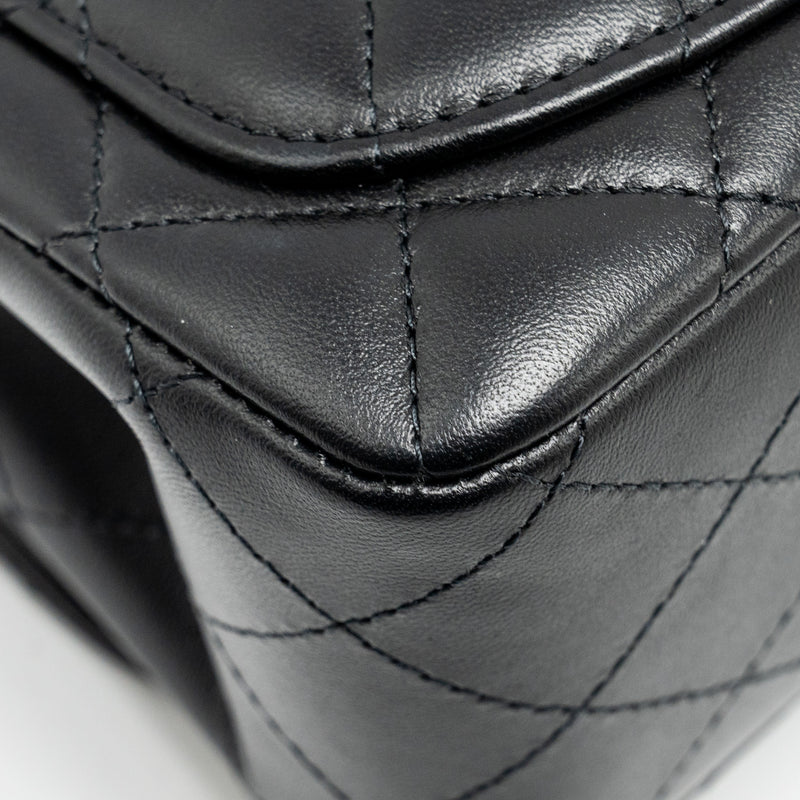 Chanel Mini Square Flap Bag Lambskin Black LGHW (microchip)