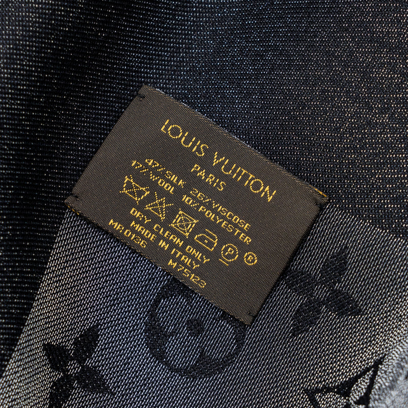 Louis Vuitton Monogram Shine Shawl Wool/Silk Black/Silver