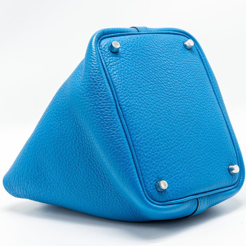 Hermes Picotin 18 Lock Bag Clemence B3 Bleu Zanzibar SHW Stamp A