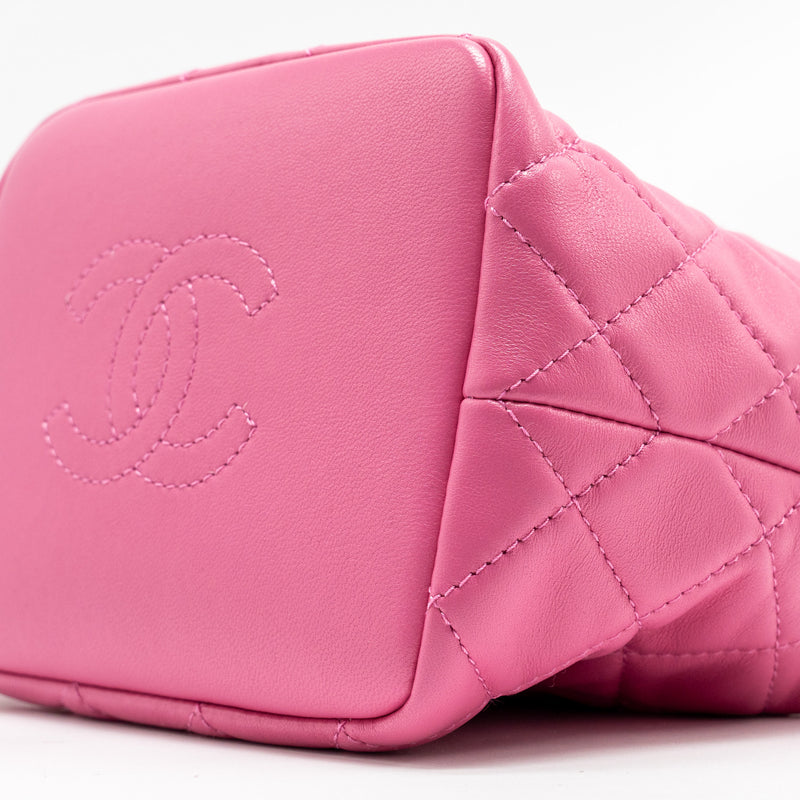 Chanel 20S Small Quilted hobo bag Lambskin Pink GHW