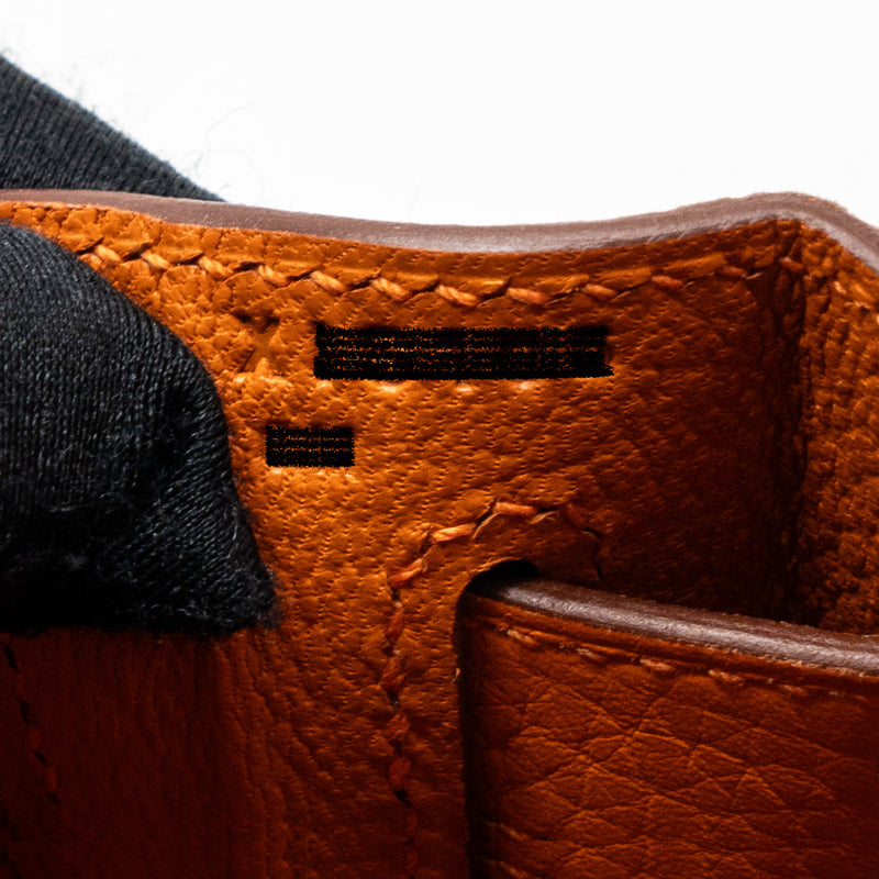 Hermes kelly 28 clemence leather 93 orange GHW stamp X