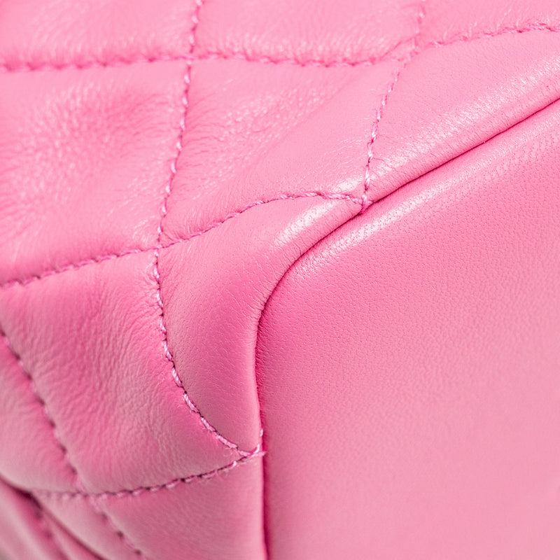 Chanel 20S Small Quilted hobo bag Lambskin Pink GHW