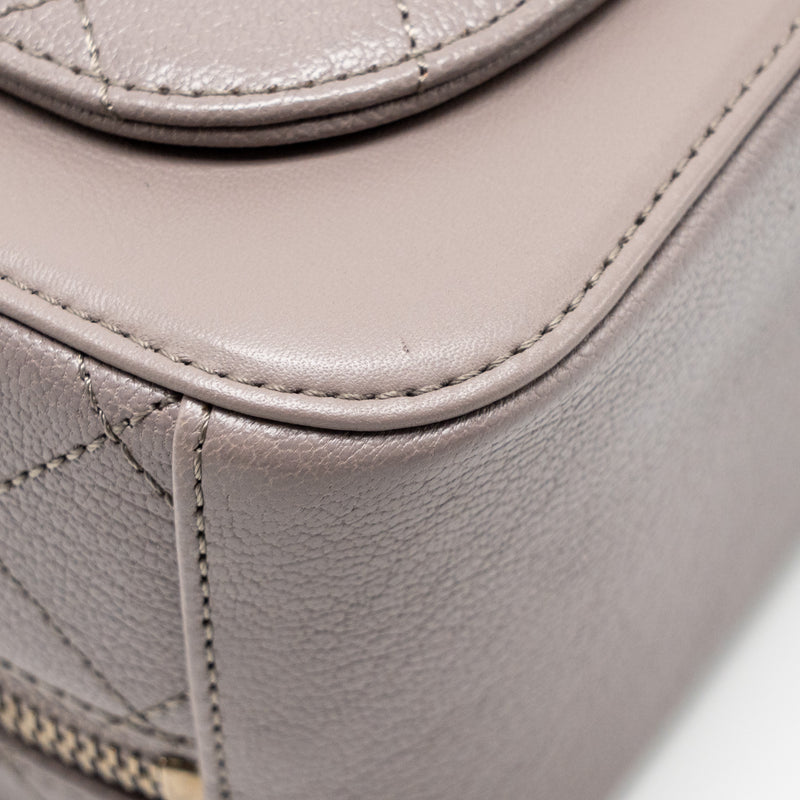 Chanel Coco Curve Vanity Bag with Top Handle Calfskin Grey GHW