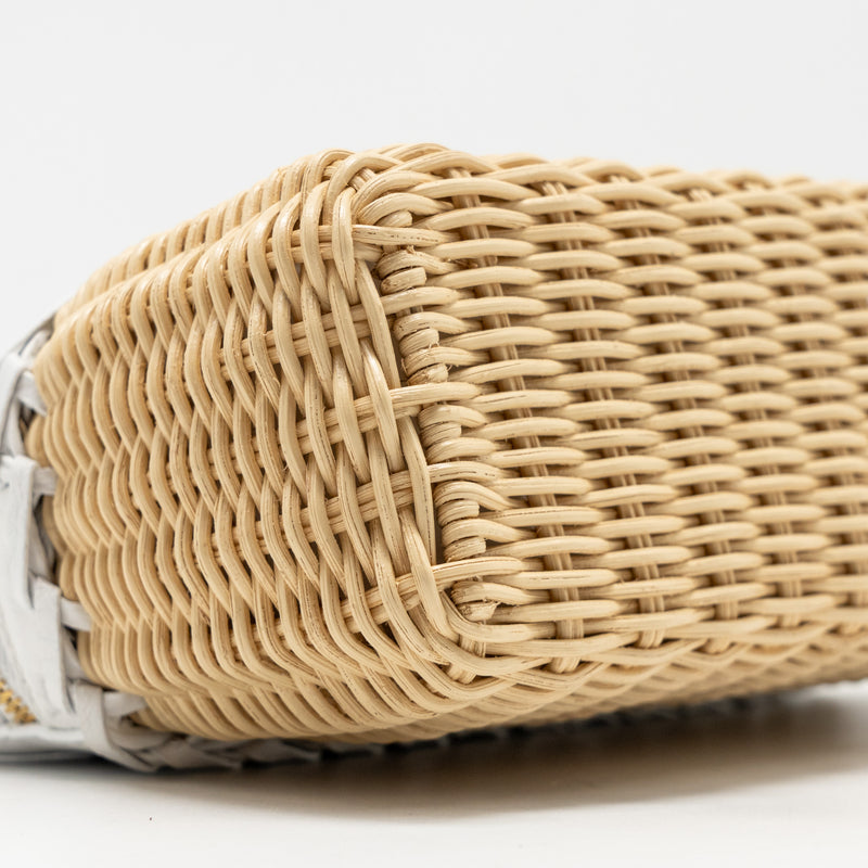 Loro Piana Extra Pocket L19 East-West Raffia Ostrich White GHW