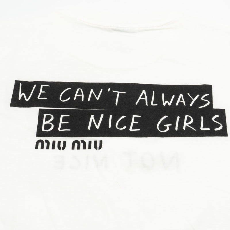 Miu Miu Size S “Not Nice” T-shirt Cotton White