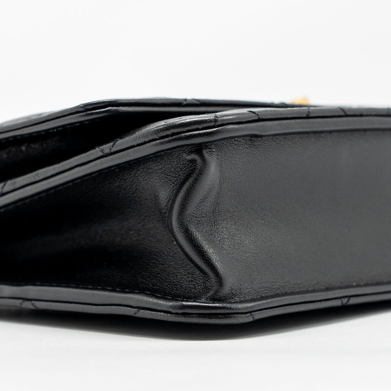 Chanel 2.55 Wallet On Chain Aged Calfskin Black Brushed GHW (microchip)