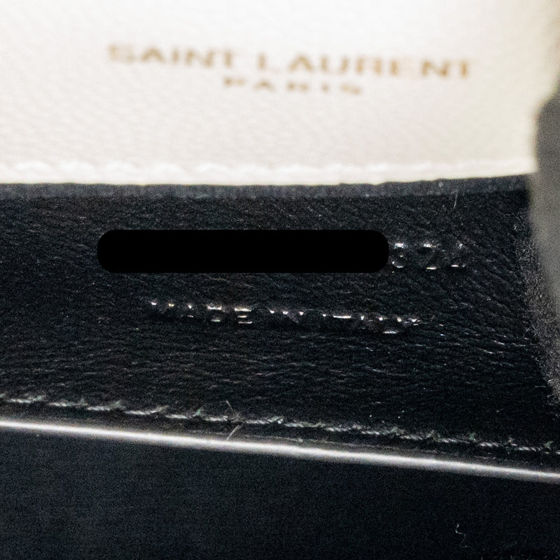 Saint Laurent/YSL Medium Kate Bag Grained Calfskin White GHW