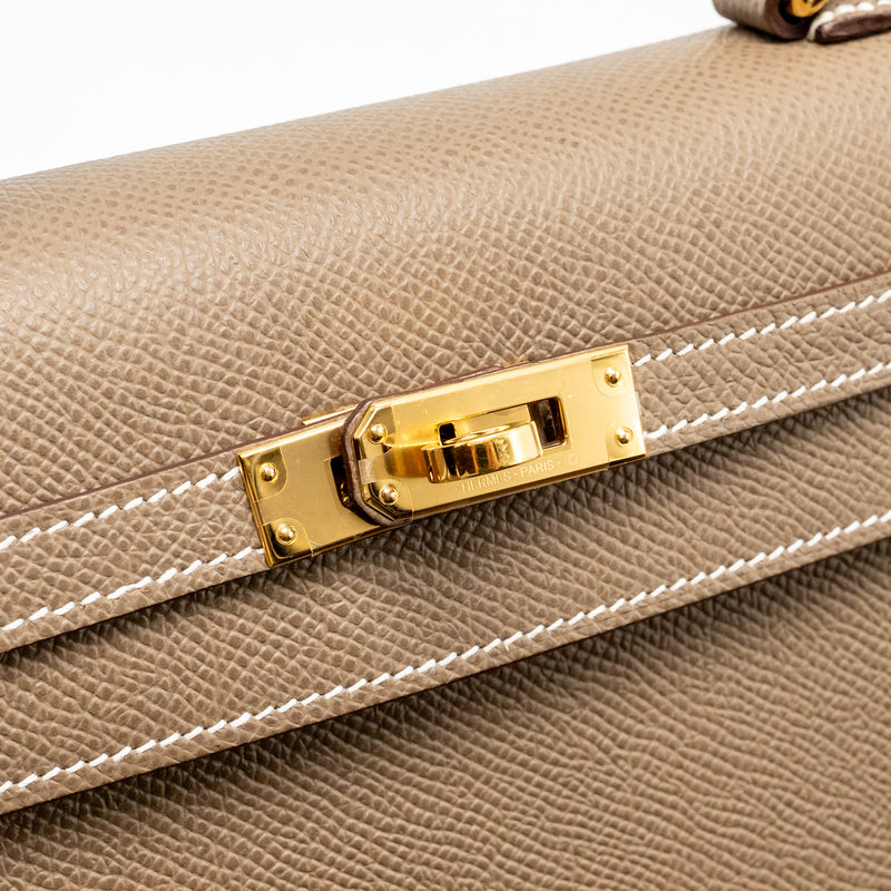 Hermes Kelly 25 Epsom Etoupe GHW Stamp W