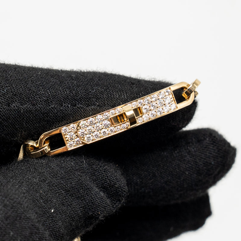 Hermes size 15 kelly chaine bracelet small model yellow gold, diamonds