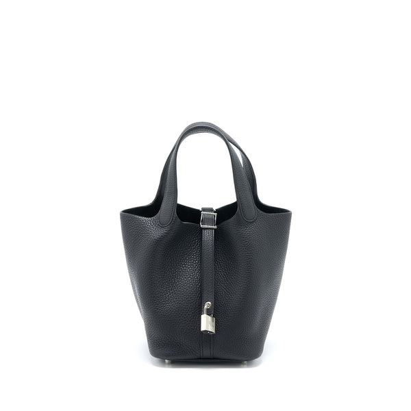 Hermes Picotin 18 Lock Bag Clemence Black SHW Stamp Y
