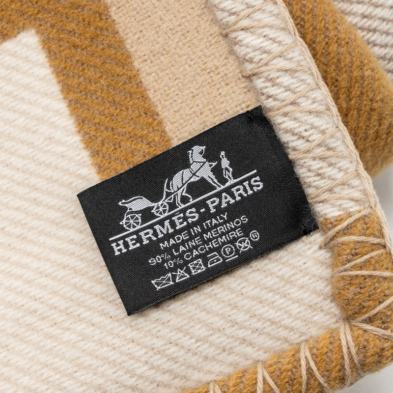 Hermes Ithaque Blanket Wool/Cashmere Camel/Beige