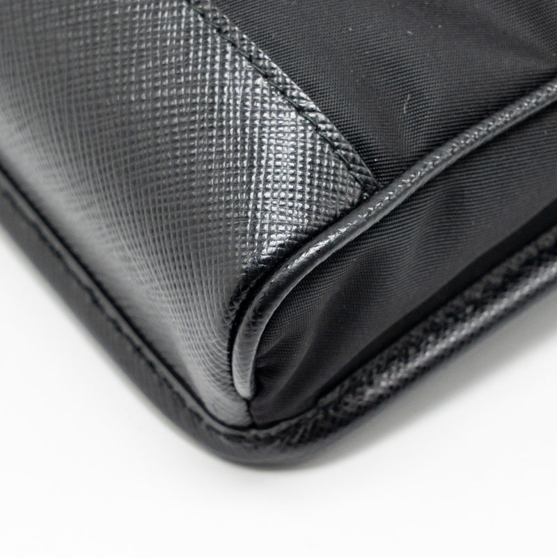 Prada Trimmed Saffiano Phone Case Re-Nylon Black SHW