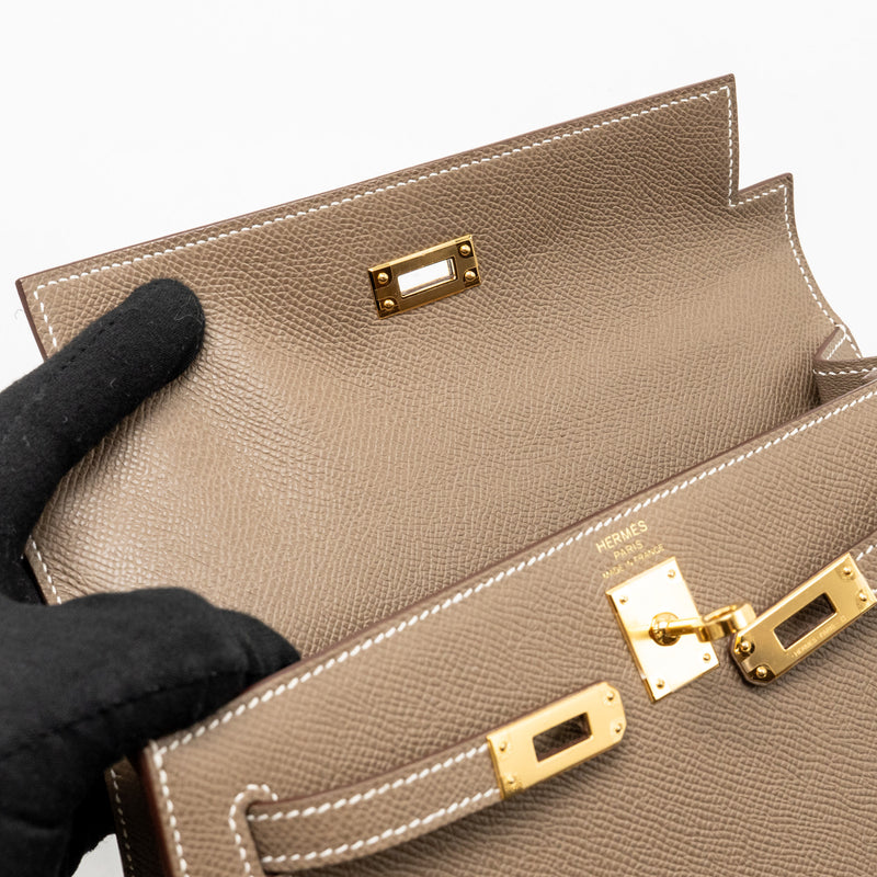 Hermes Kelly 25 Epsom Etoupe GHW Stamp W