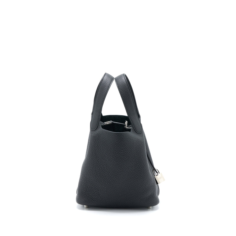 Hermes Picotin 18 Lock Bag Clemence Black SHW Stamp Y