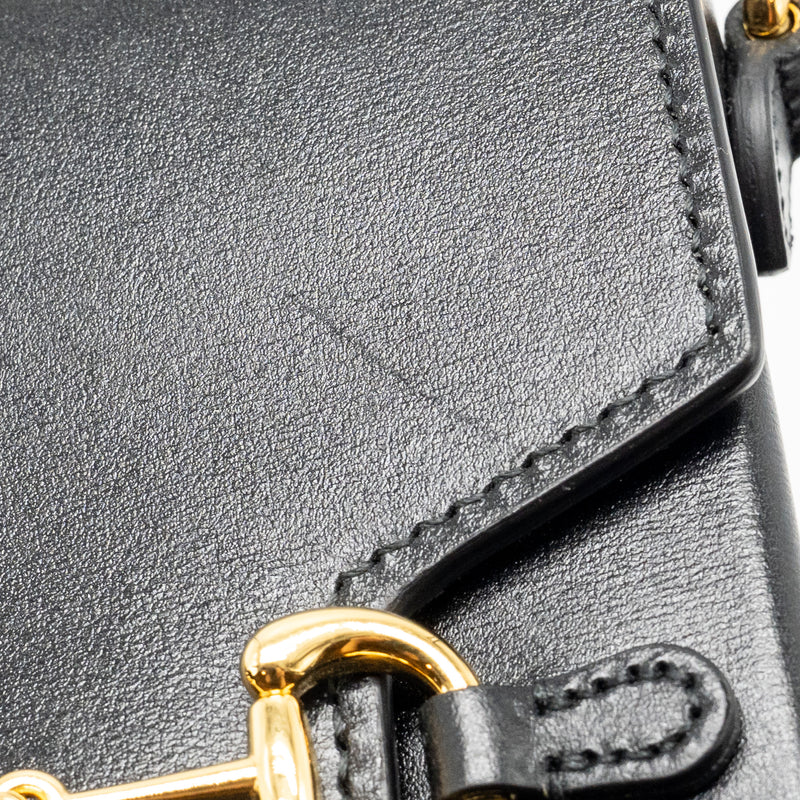 Gucci 1955 Horsebit Mini Crossbody Bag Calfskin Black GHW
