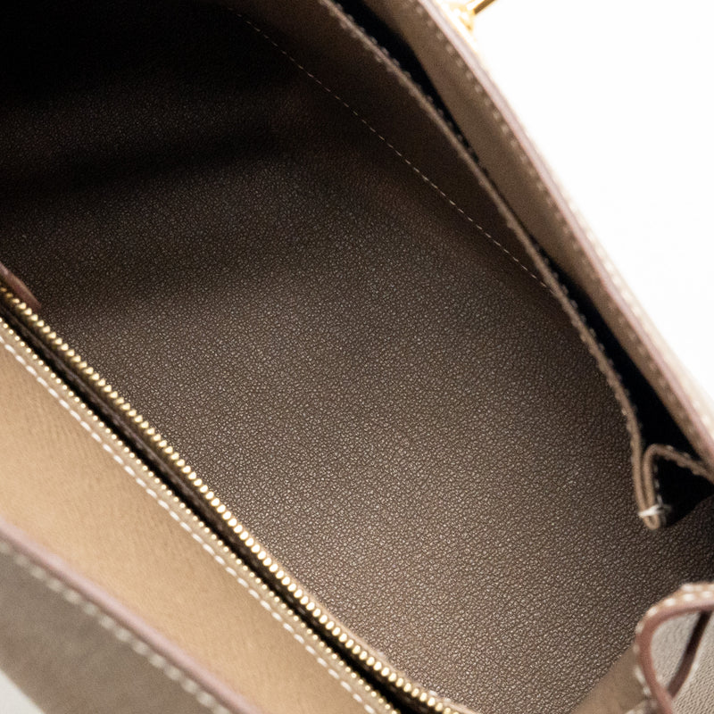 Hermes Kelly 25 Epsom Etoupe GHW Stamp W