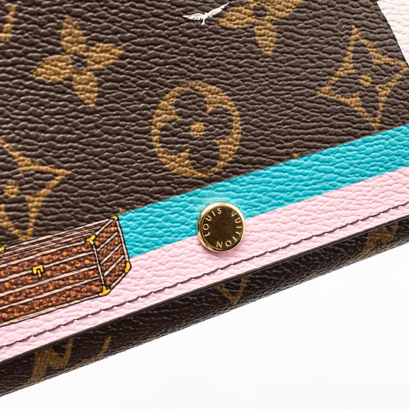 Louis Vuitton Sarah Wallet 2016 Christmas Limited Edition Monogram Canvas Rose Ballerine GHW