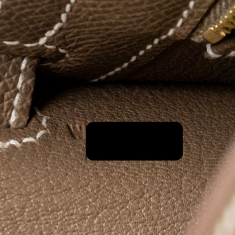 Hermes Kelly 25 Epsom Etoupe GHW Stamp W