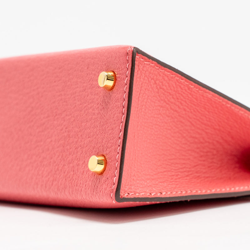 Hermes Mini Kelly II Chèvre Mysore Rose Azalee GHW Stamp Y