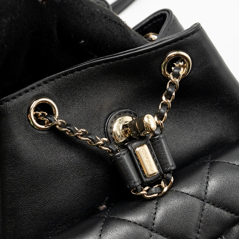 Chanel 24p Mini Duma Backpack Calfskin Black LGHW (microchip)
