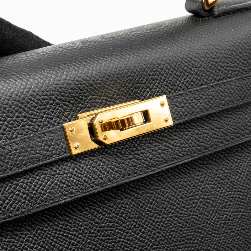 Hermes kelly 25 Epsom Black GHW stamp U