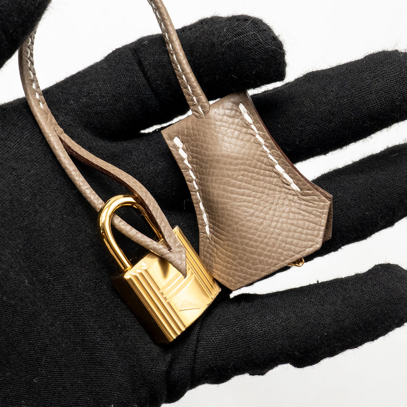 Hermes Kelly 25 Epsom Etoupe GHW Stamp W