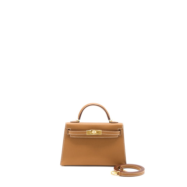 Hermes Mini Kelly Epsom Gold GHW Stamp B