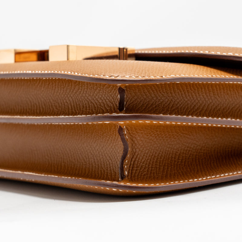 Hermes mini constance epsom gold RGHW stamp K