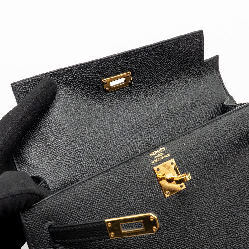 Hermes kelly 25 Epsom Black GHW stamp U