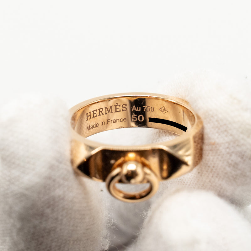 Hermes Size 50 Collier De Chien Ring, Small Model rose gold