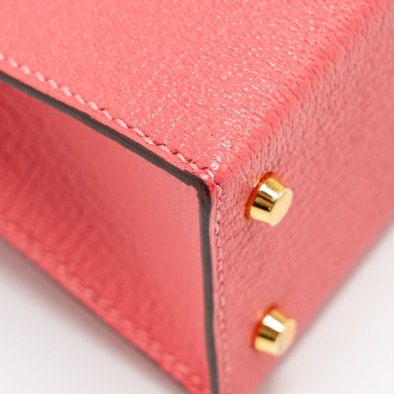 Hermes Mini Kelly II Chèvre Mysore Rose Azalee GHW Stamp Y