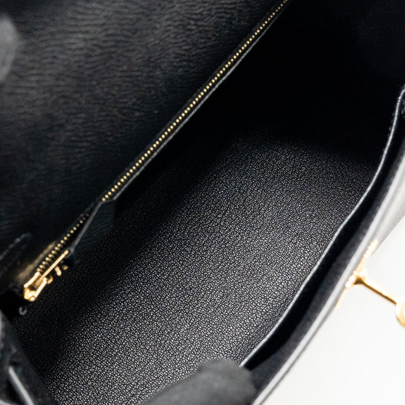 Hermes kelly 25 Epsom Black GHW stamp U