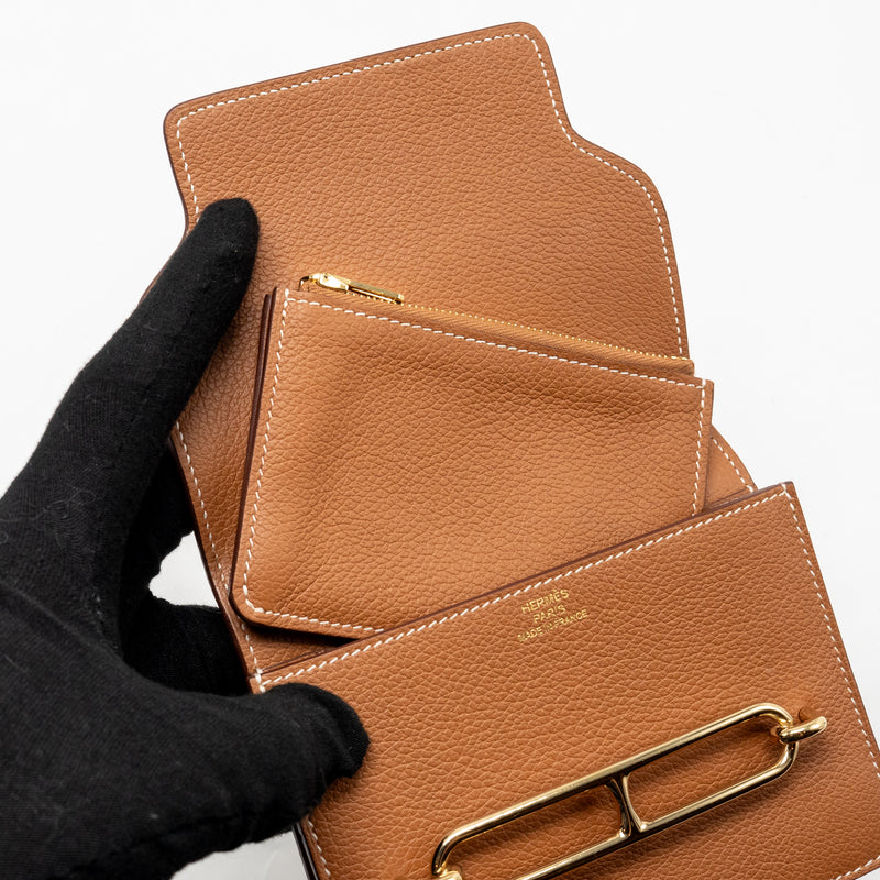 Hermes Roulis Slim Evercolor Gold GHW Stamp Z