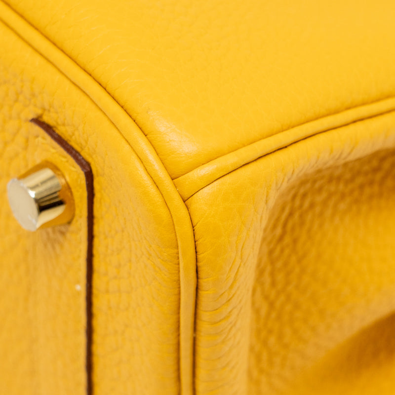 Hermes Birkin 25 Togo 9D Jaune Amber GHW Stamp Z