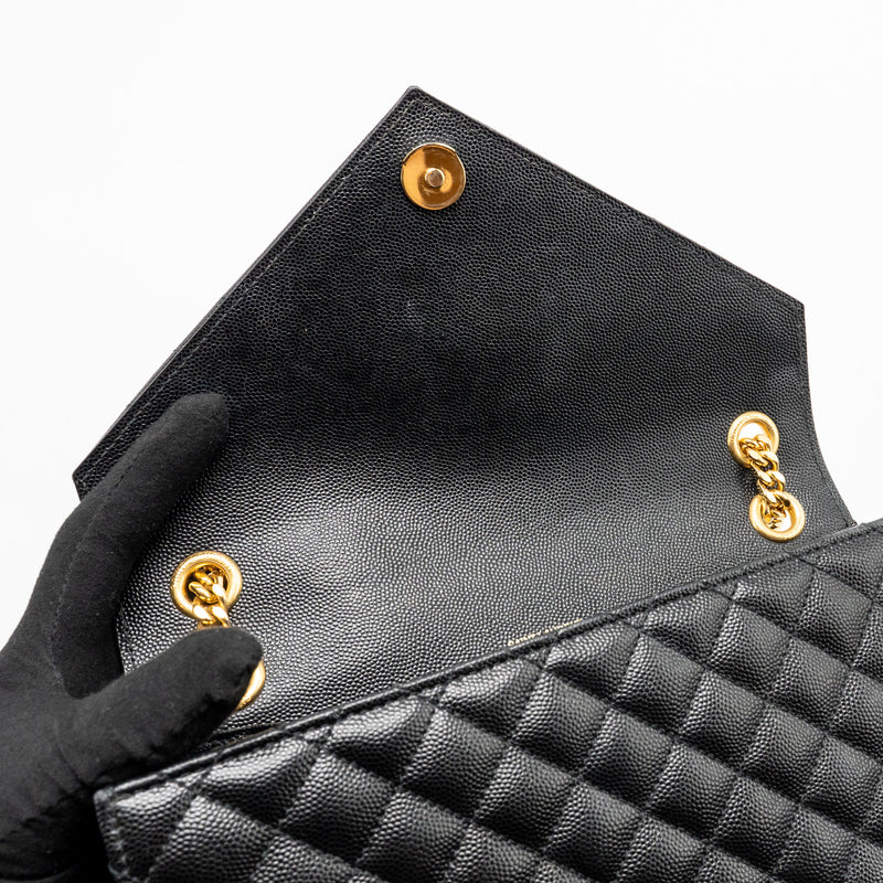 Saint Laurent/YSL Medium Envelope Bag Calfskin Black GHW