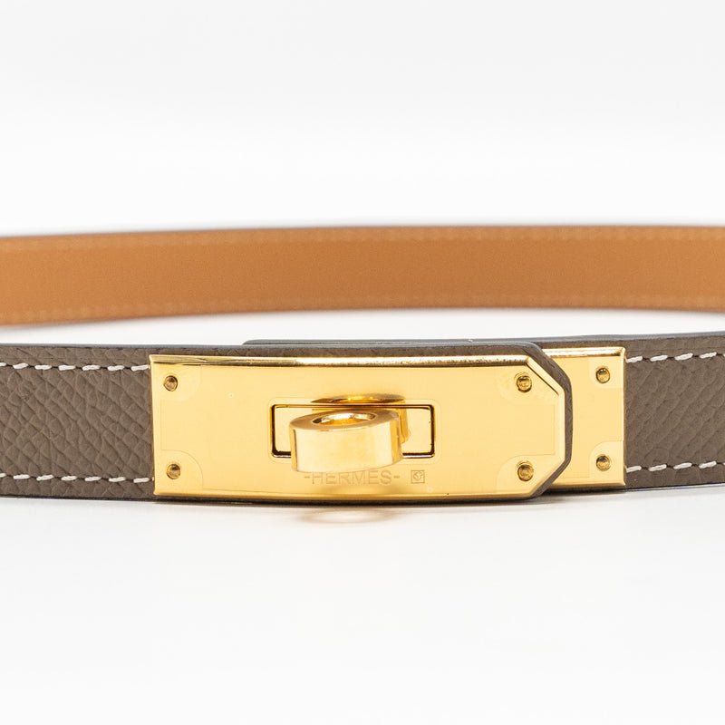 Hermes classic kelly belt Epsom etoupe GHW stamp B