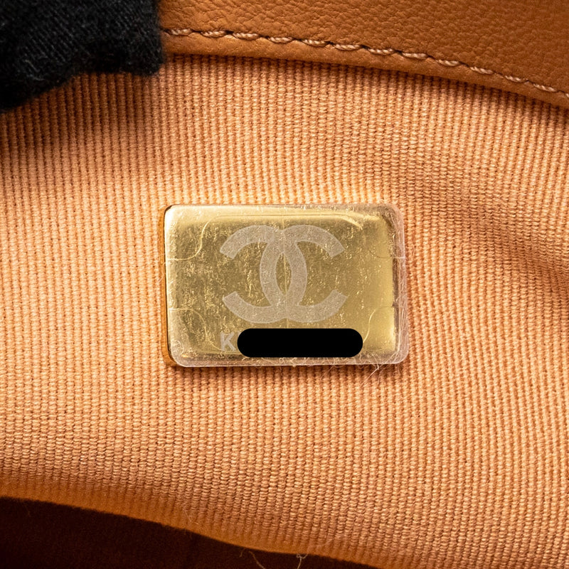 Chanel Small 19 Bag Lambskin Caramel Multicoloured Hardware (Microchip)