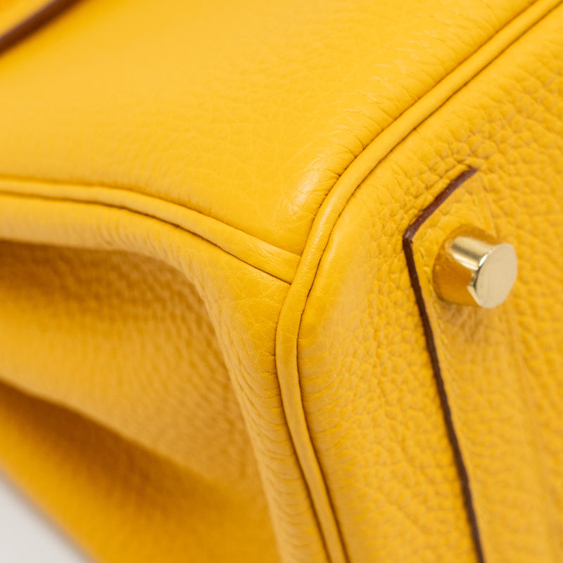 Hermes Birkin 25 Togo 9D Jaune Amber GHW Stamp Z